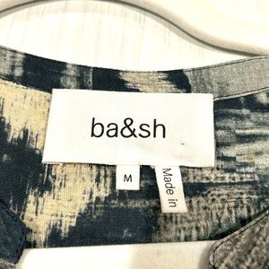 ba&sh cotton Midi dress. Size M. Lined. Navy, black and cream.